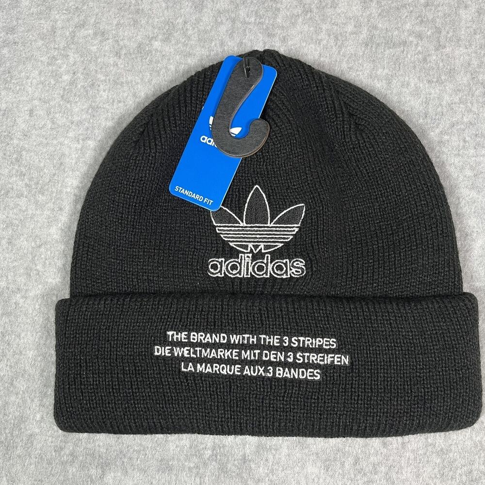Adidas Originals Passport Trefoil Black Beanie Adult One Size Brand New